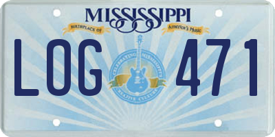 MS license plate LOG471