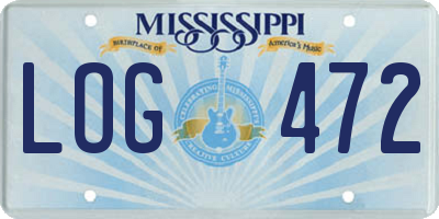 MS license plate LOG472