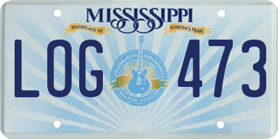 MS license plate LOG473