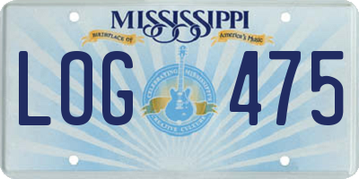 MS license plate LOG475