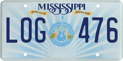 MS license plate LOG476