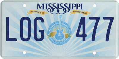 MS license plate LOG477