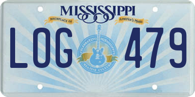 MS license plate LOG479