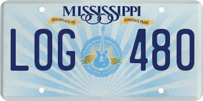 MS license plate LOG480