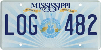 MS license plate LOG482