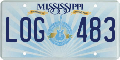 MS license plate LOG483