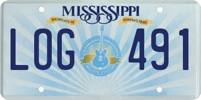 MS license plate LOG491