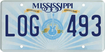 MS license plate LOG493