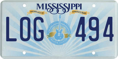 MS license plate LOG494