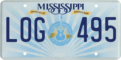 MS license plate LOG495