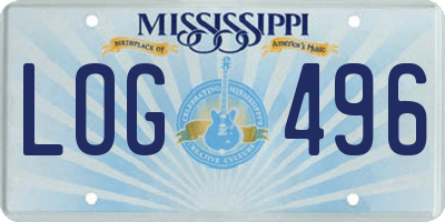 MS license plate LOG496