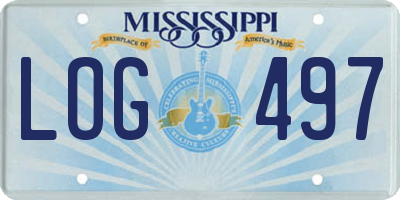 MS license plate LOG497