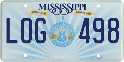 MS license plate LOG498