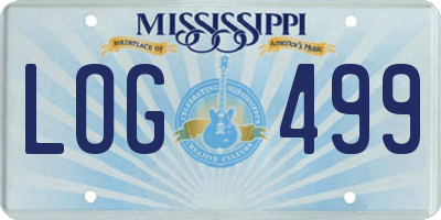 MS license plate LOG499