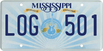 MS license plate LOG501