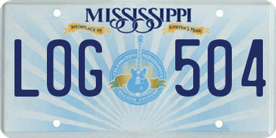 MS license plate LOG504