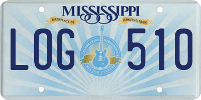 MS license plate LOG510