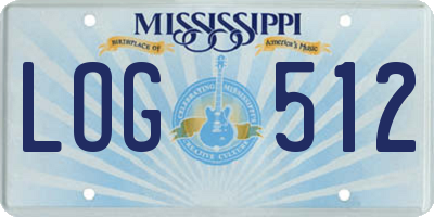 MS license plate LOG512