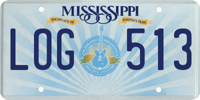 MS license plate LOG513