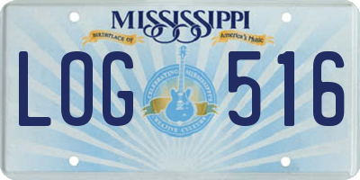 MS license plate LOG516