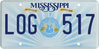 MS license plate LOG517