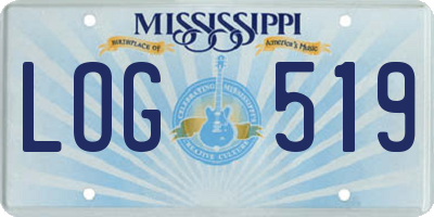 MS license plate LOG519
