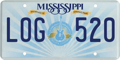 MS license plate LOG520