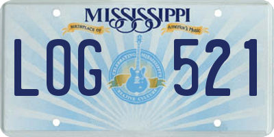 MS license plate LOG521