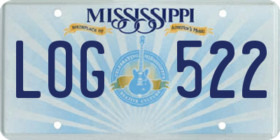 MS license plate LOG522