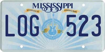 MS license plate LOG523