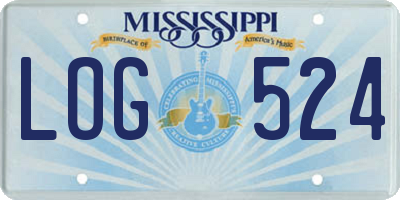 MS license plate LOG524