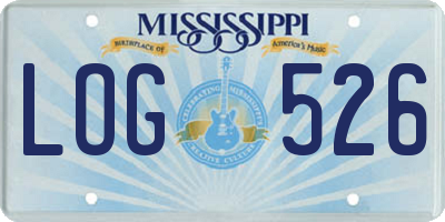 MS license plate LOG526