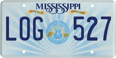 MS license plate LOG527
