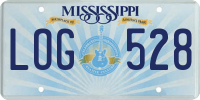 MS license plate LOG528
