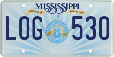 MS license plate LOG530