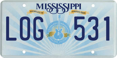 MS license plate LOG531