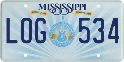 MS license plate LOG534