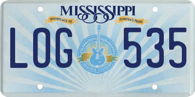 MS license plate LOG535