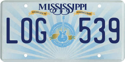 MS license plate LOG539
