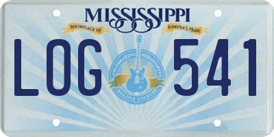 MS license plate LOG541