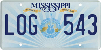 MS license plate LOG543