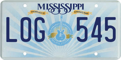 MS license plate LOG545
