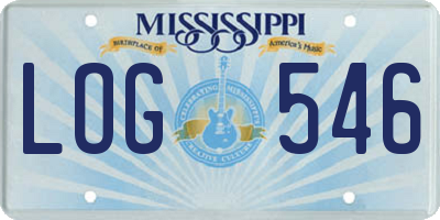 MS license plate LOG546