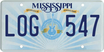 MS license plate LOG547