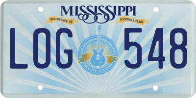 MS license plate LOG548