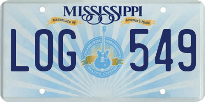 MS license plate LOG549