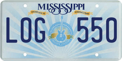 MS license plate LOG550