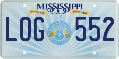 MS license plate LOG552