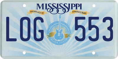 MS license plate LOG553