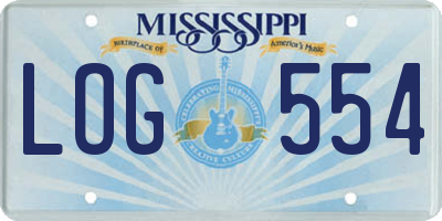 MS license plate LOG554